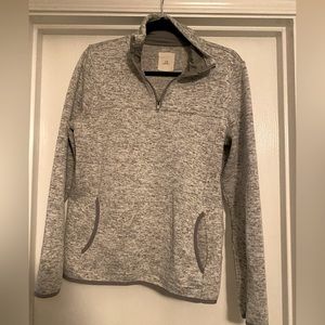 Thread Supply Grey Marled Mock Neck Quarter Zip